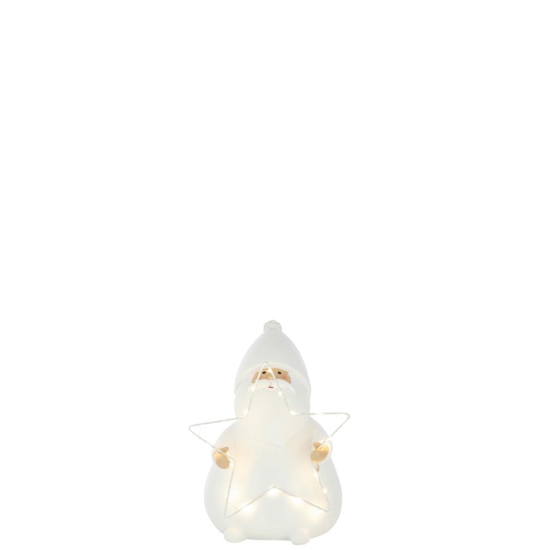 Père Noël Led Etoile Polyrésine Blanc