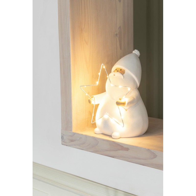 Père Noël Led Etoile Polyrésine Blanc