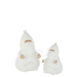 Père Noël Led Etoile Polyrésine Blanc