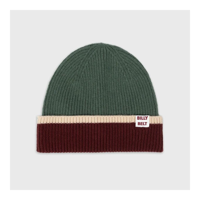 Bonnet en laine - Kaki, bordeaux et beige