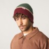 Bonnet en laine - Kaki, bordeaux et beige