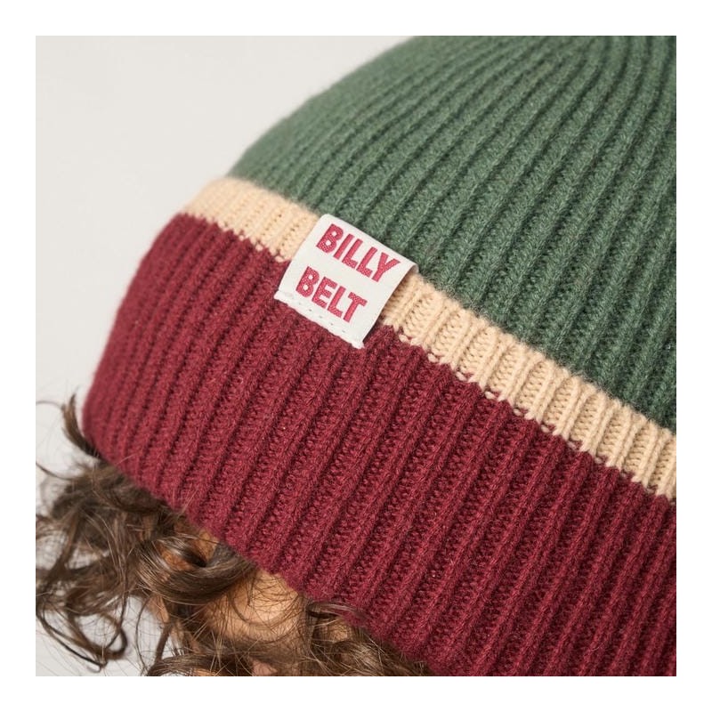 Bonnet en laine - Kaki, bordeaux et beige