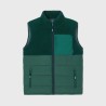 Veste bi-matières en sherpa sans manches Homme /Vert