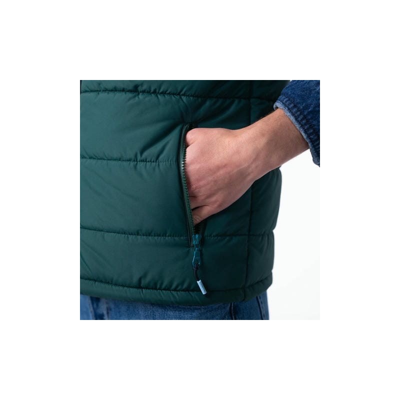 Veste bi-matières en sherpa sans manches Homme /Vert