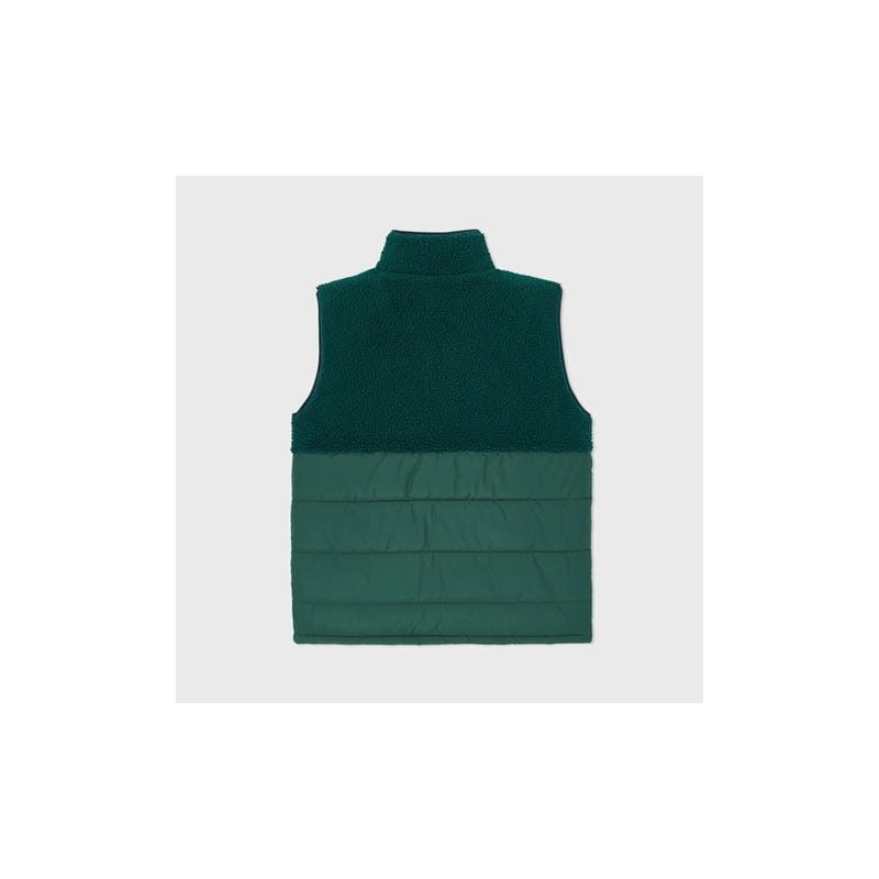 Veste bi-matières en sherpa sans manches Homme /Vert