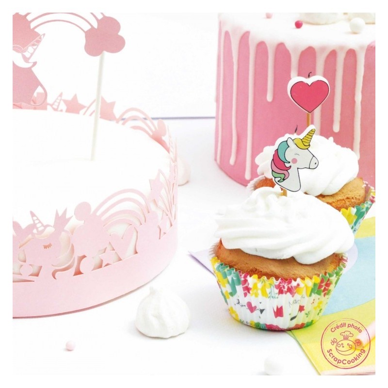 Set de 24 caissettes et toppers LICORNE