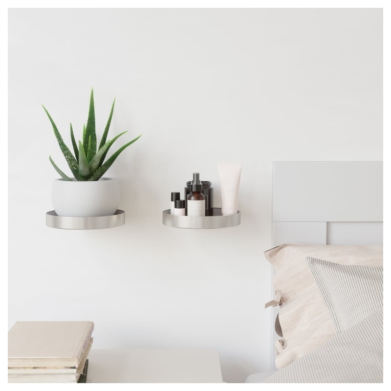 PERCH Ensemble de 2 étagères Nickel