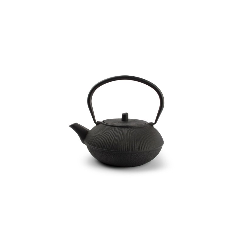 MY TEA Théière à lignes Noir Noir Large