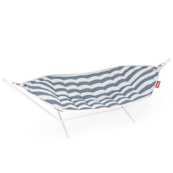 Hamac Superb Stripe Ocean Blue avec rack Light Grey