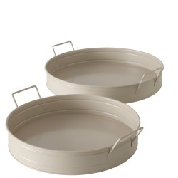 IBIZA Plateau rond - Beige Taupé