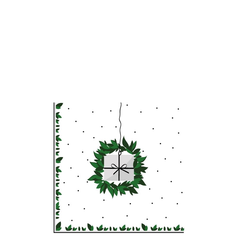 Serviettes couronne cadeau Noel Pack/20