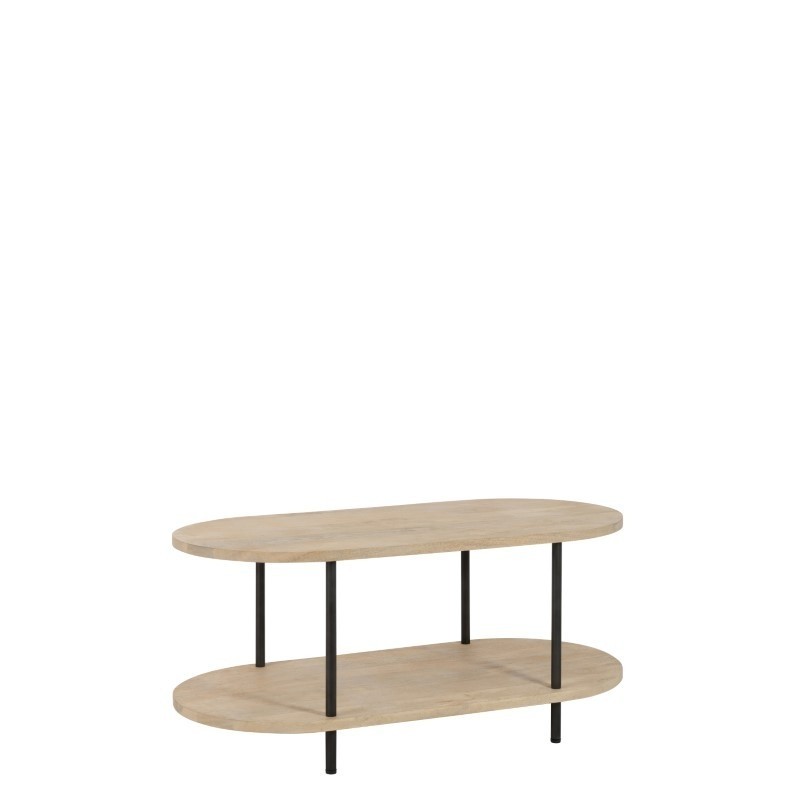 Table De Salon MANGO 2 Etages Bois De Manguier Fer