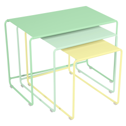 OULALA Set de 3 tables gigognes Vert opaline/ Menthe glaciale/ Citron givré