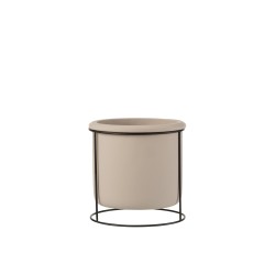 Cachepot suspendu Taupe metal Noir Small