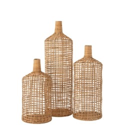 INES Ensemble de 3 vases décoratifs Bambou