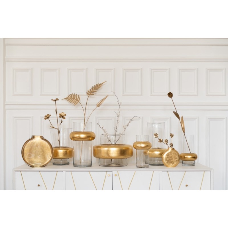 SOLAR Vase plat doré