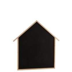 Tableau Noir Mural Maison Bois De Pin Naturel/Noir