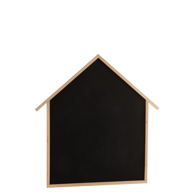 Tableau Noir Mural Maison Bois De Pin Naturel/Noir