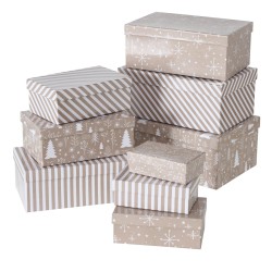 CRAFTY Set de 9 boîtes Christmas