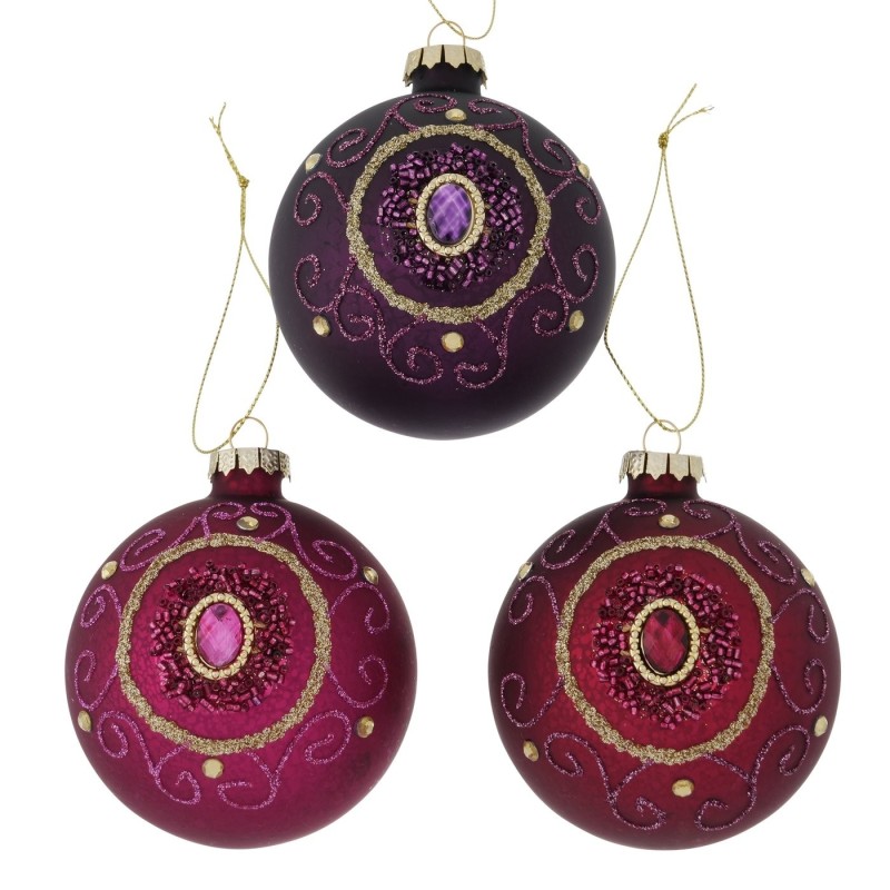 ELISABETH Boule de noël Rouge/Rose