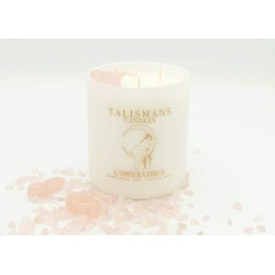 L'IMPERATRICE Bougie Pierres Quartz Rose