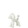 Caniche Ballon Resine Blanc