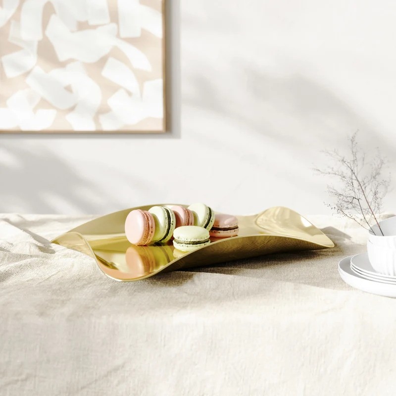 WAVE Plateau décoratif Doré