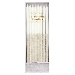 Chandelles trempées à paillettes Silver Glitter S/16