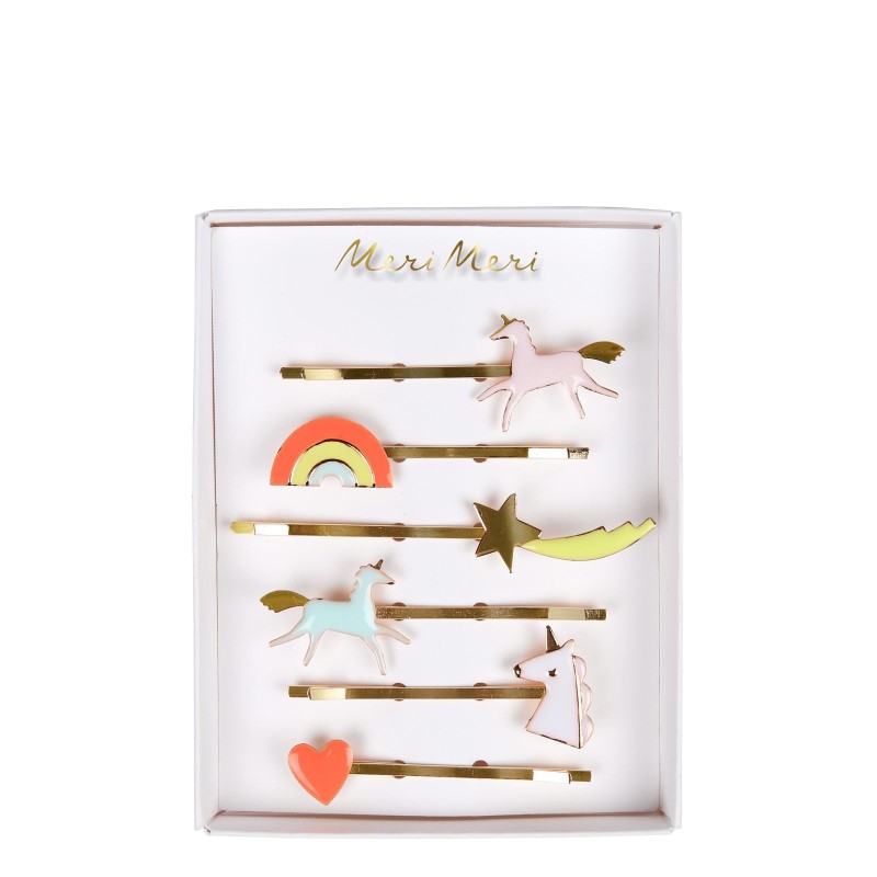 Pinces à cheveux Licornes S/6