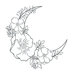 Lune Florale Pack de 5 Tattoos
