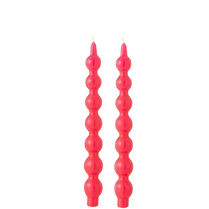 BUBBLE Bougies chandelles S/2 Rose