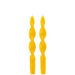 TWIST Bougies chandelles S/2 Jaune