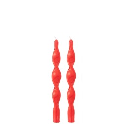 TWIST Bougies chandelles S/2 Rouge