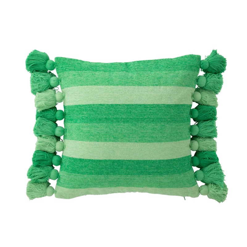 POPPY Coussin + floches vert/vert