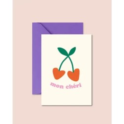 Mon chéri carte postale + enveloppe