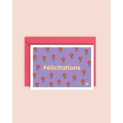Félicitations Carte postale + enveloppe