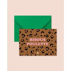 Bisous Poulette Carte postale + enveloppe