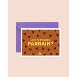 Veux-tu être mon parrain Carte postale + enveloppe