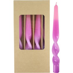 Twist S/4 bougies torsadées /Mauve