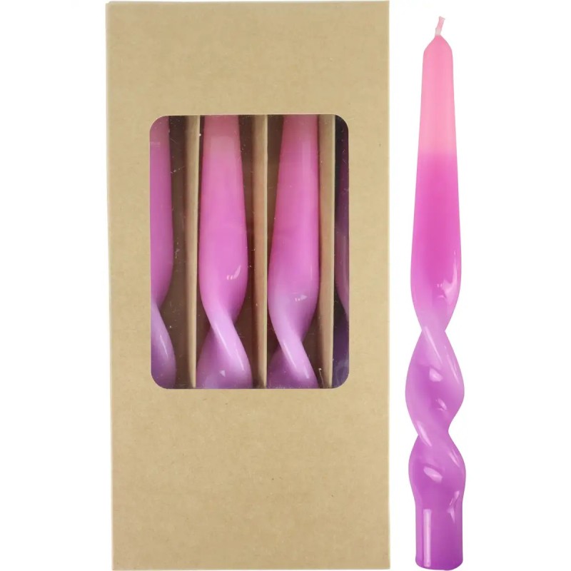Twist S/4 bougies torsadées /Mauve