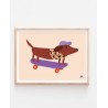 Affiche chien skateur