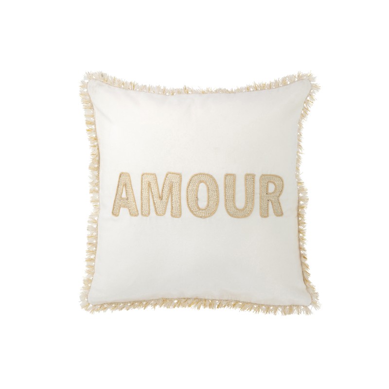 Amour Coussin blanc/doré