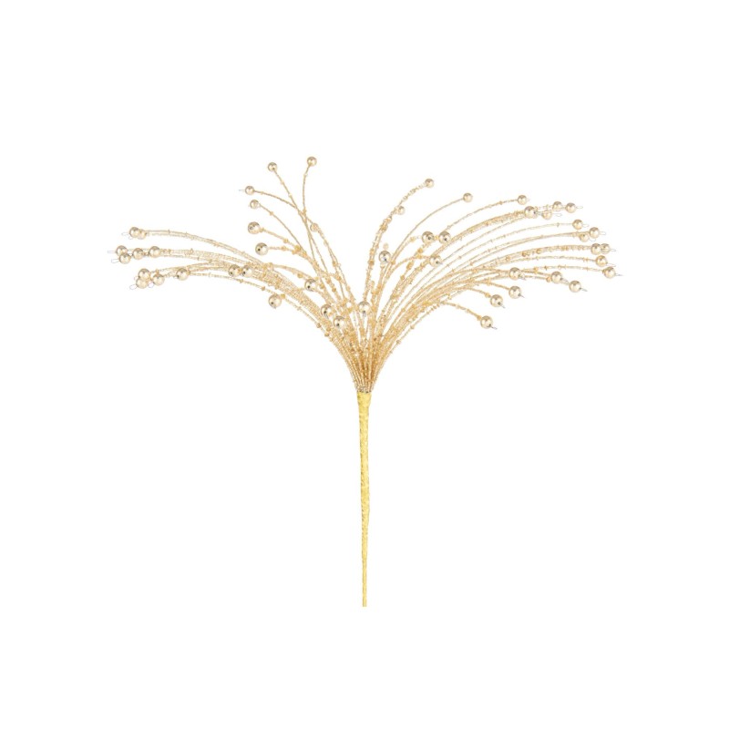 Branche décorative perles en palmier dorée