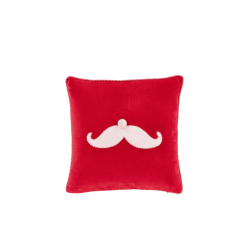 Coussin père noel moustache rouge