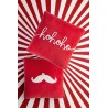 Coussin père noel moustache rouge