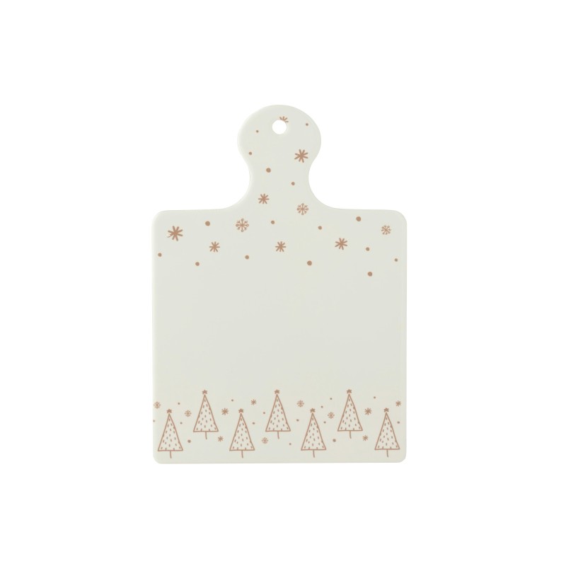 Planche à découper dessin noel blanc/naturel