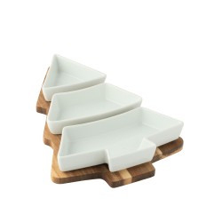 Service à Tapas Sapin De Noël Céramique Blanc