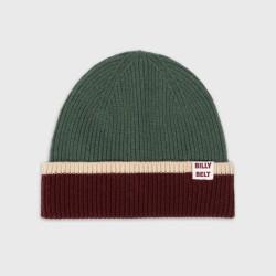 Bonnet en laine - Kaki, bordeaux et beige
