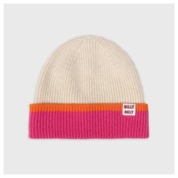 Bonnet en laine - Beige, orange et rose