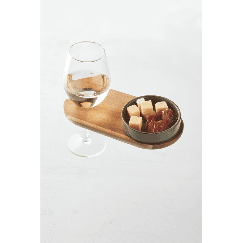 EGOISTE Set de service apero planchette en acacia +coupelle x2
